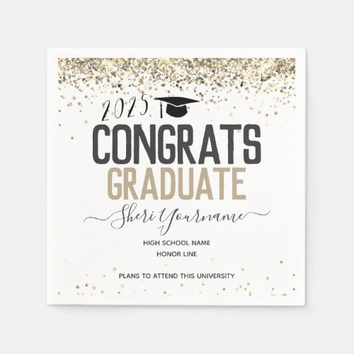 Girly Glitter Graduation Party Any Year  Napkins