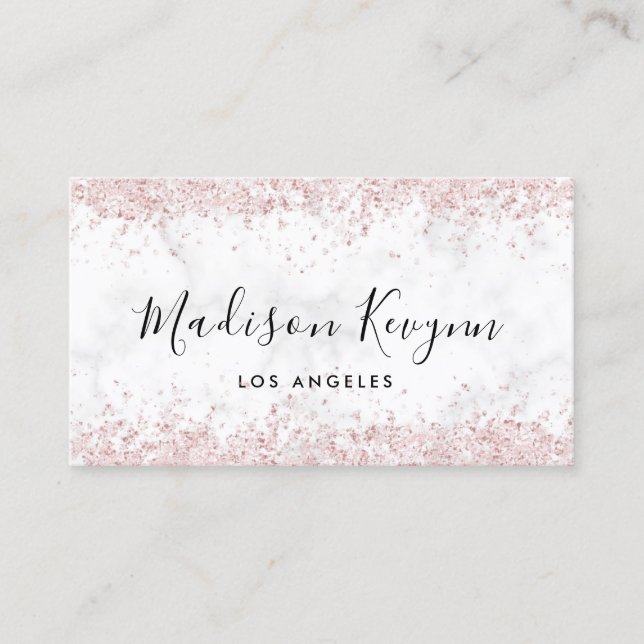 Girly Glitter modern Business Card (Front)