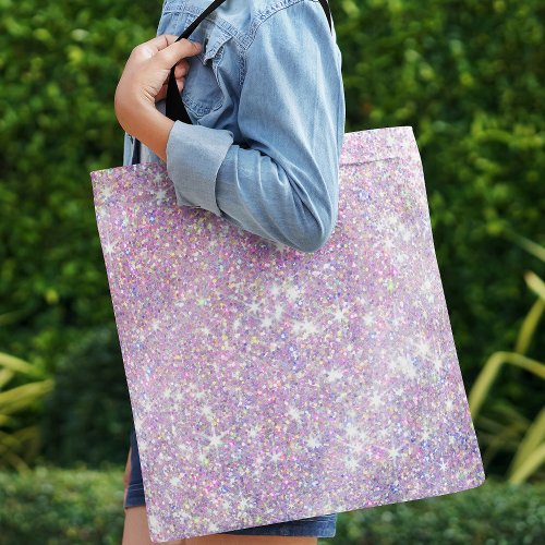 Girly Glitter Pink Purple All_Over Print Tote Bag