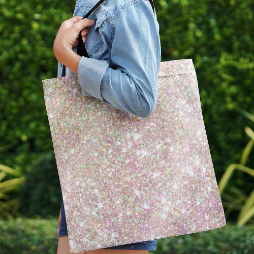 Girly Glitter Pink Rose Gold All_Over Print Tote