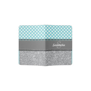 Girly Glitter Print Pattern with Custom Monograms Passport Holder