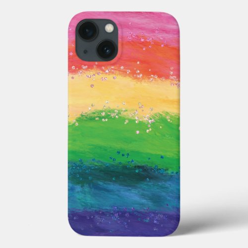 Girly Glitter Rainbow iPhone 13 Case