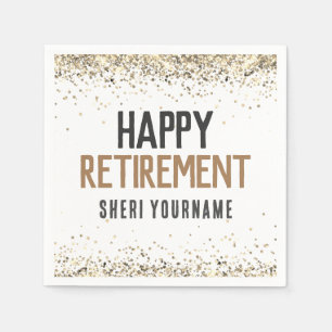 Girly Glitter Retirement Party Napkins