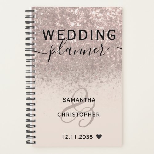 Girly Glitter Rose Gold Wedding Planner