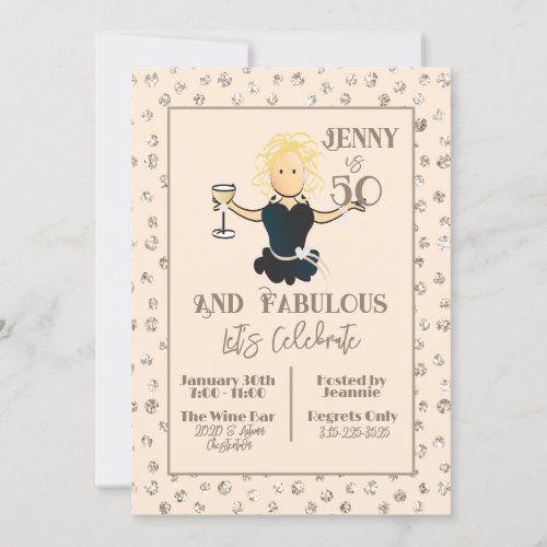 Girly Glitter Sparkle Funny for Her Birthday  Invitation