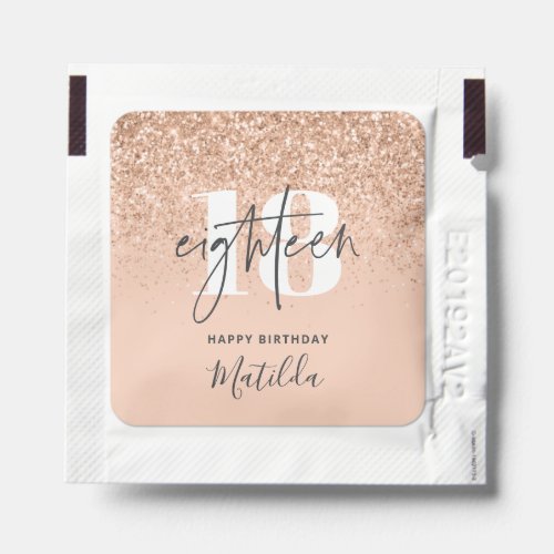 Girly glitter sparkle modern 18th birthday party  hand sanitizer packet