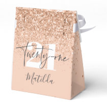 Girly glitter sparkle modern 21st birthday party  favor boxes