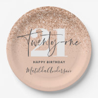 Girly glitter sparkle modern 21st birthday party