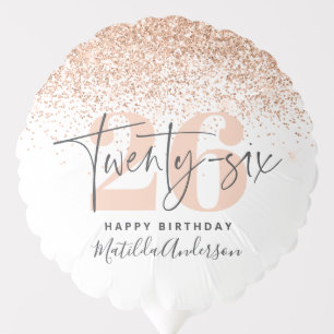 Girly glitter sparkle modern 26th birthday party c balloon