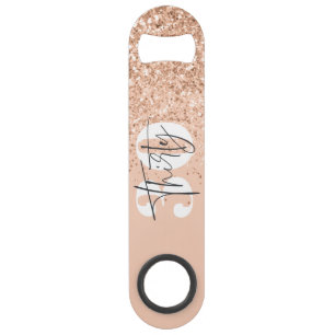 Girly glitter sparkle modern 30th birthday bar key
