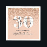 Girly glitter sparkle modern 30th birthday party napkins<br><div class="desc">Girly glitter sparkle modern 30th birthday party decor napkins. Part of a collection.</div>