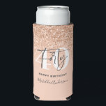 Girly glitter sparkle modern 40th birthday party seltzer can cooler<br><div class="desc">Girly glitter sparkle modern 40th birthday party. Part of a collection.</div>