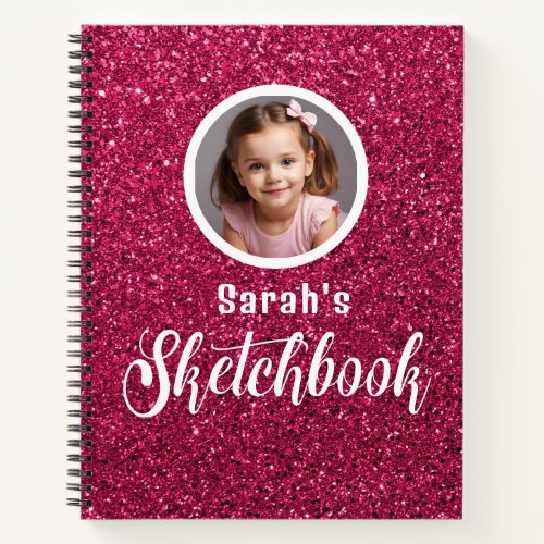 Girly Glitter sparkly Sketchbook Notebook Notepad