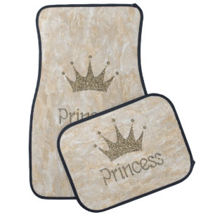 Girly Glitter Tiara,Crown,Princess,Marble Car Floor Mat