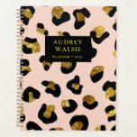 Girly Glittery Gold Blush Pink Leopard  Luxury Planner<br><div class="desc">If you are a lady boss, these modern impressive glamorous planners are the perfect way to give a memorable start to your business for the new year! Modern, girly animalier planner featuring digital image of lepard print in blush pink, black and glitter gold . Black stripe overlay. Great for beauty,...</div>