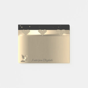 Girly Glittery Gold Hearts,High Heels-Personalized Post-it Notes