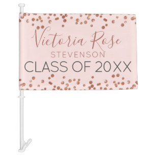 Girly Glitz Graduate   One Photo Car Flag