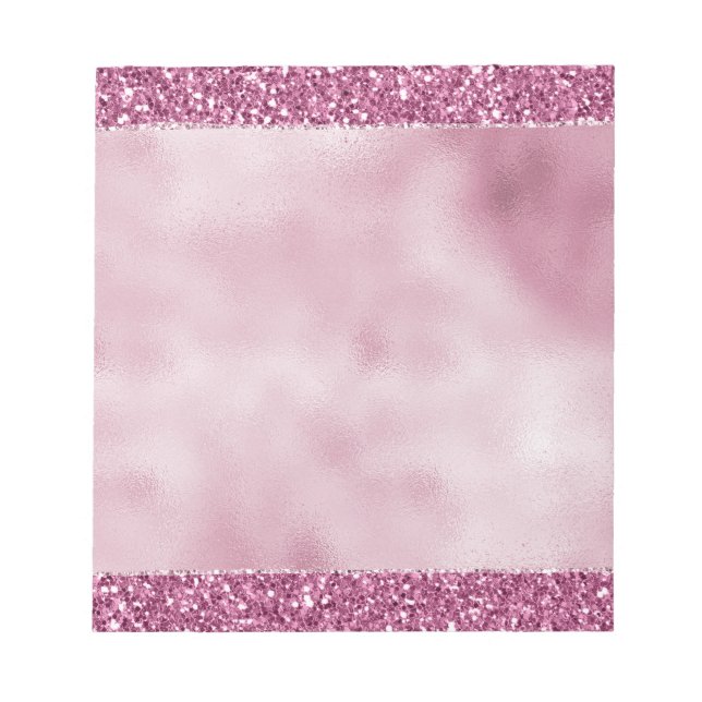 Girly Glitzy Pink Glitter Notepad (Front)