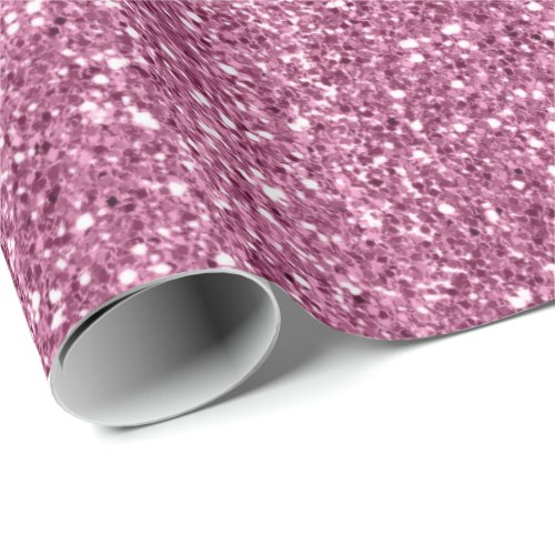 Girly Glitzy Pink Glitter Wrapping Paper