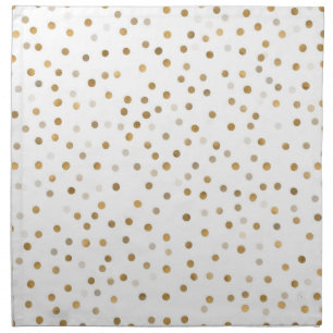 Girly Gold Dots Confetti White Design Cloth Napkin