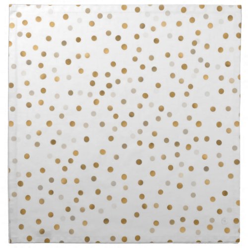 Girly Gold Dots Confetti White Design Cloth Napkin