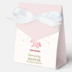 Girly Gold Elegant Carousel Carnival Baby Shower Favor Boxes