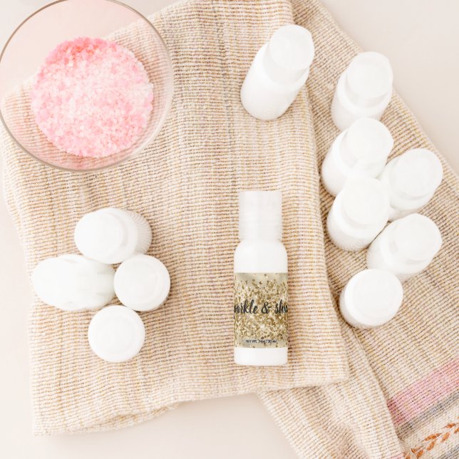 Girly Gold Glam Glitter Confetti Sparkle Hand Lotion (Laydown)