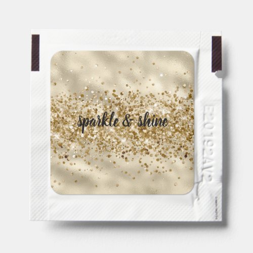 Girly Gold Glam Glitter Confetti Sparkle Hand Sanitizer Packet
