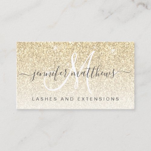 Girly Gold Glitter Lashes Salon Open Covid Safety Business Card