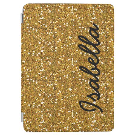 Girly Gold Glitter Printed Personalized Ipad Air Cover
