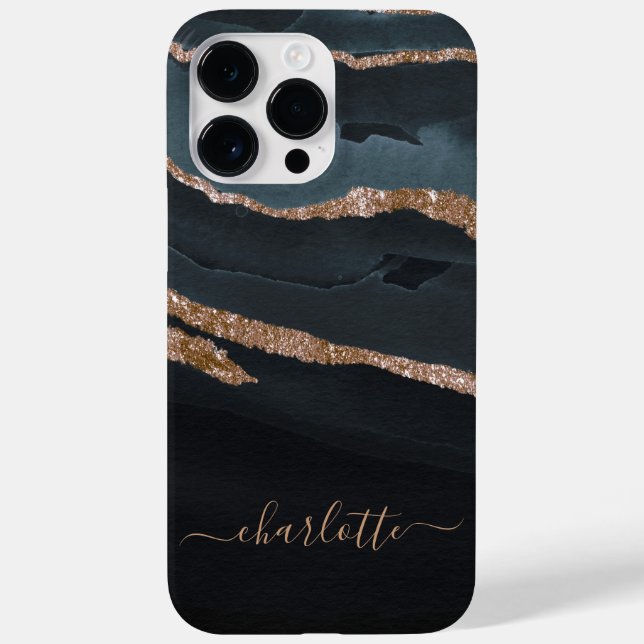 Girly Gold Glitter Stylish Chic Name Personalized Case-Mate iPhone Case (Back)