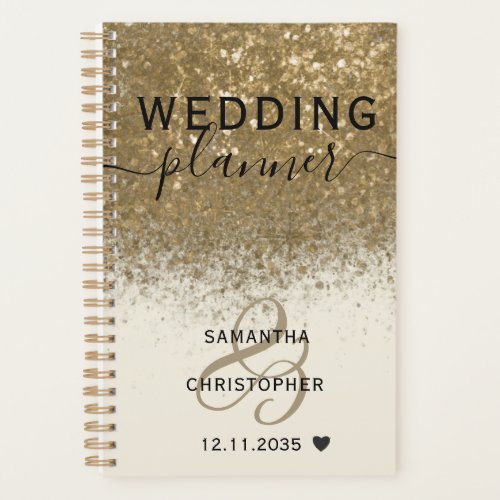 Girly Gold Glitter Wedding Planner