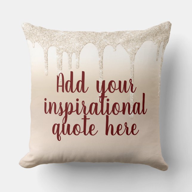 Girly Gold Luxury Drips Dripping Glam Script  Throw Pillow (Front)
