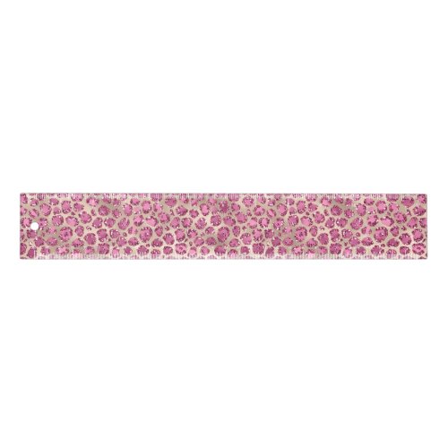 Girly Gold Pink Leopard Print Glitz       Ruler