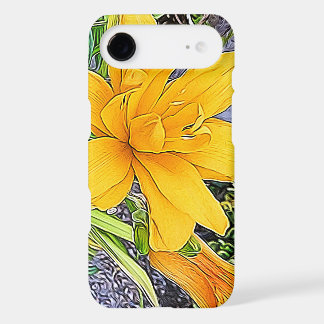 Girly Golden Yellow Daylily Flower and Bud Artwork iPhone 17 Air Case