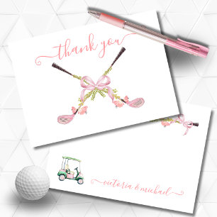 Girly golf clubs preppy Thank You Note