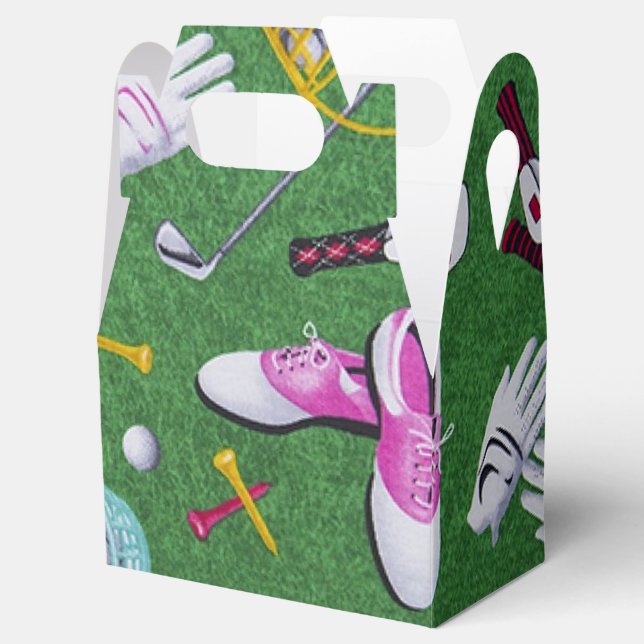 Girly Golf Pattern Favor Box (Opened)