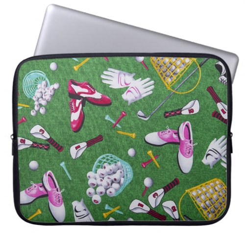 Girly Golf Pattern Laptop Sleeve