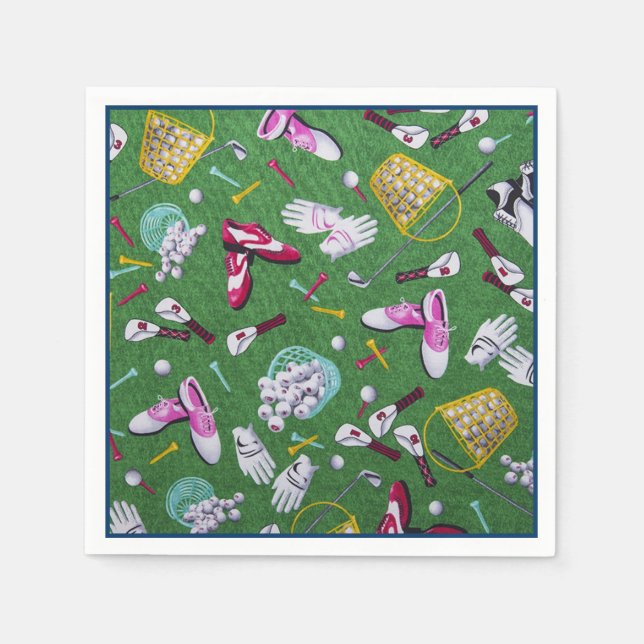 Girly Golf Pattern Napkins (Front)