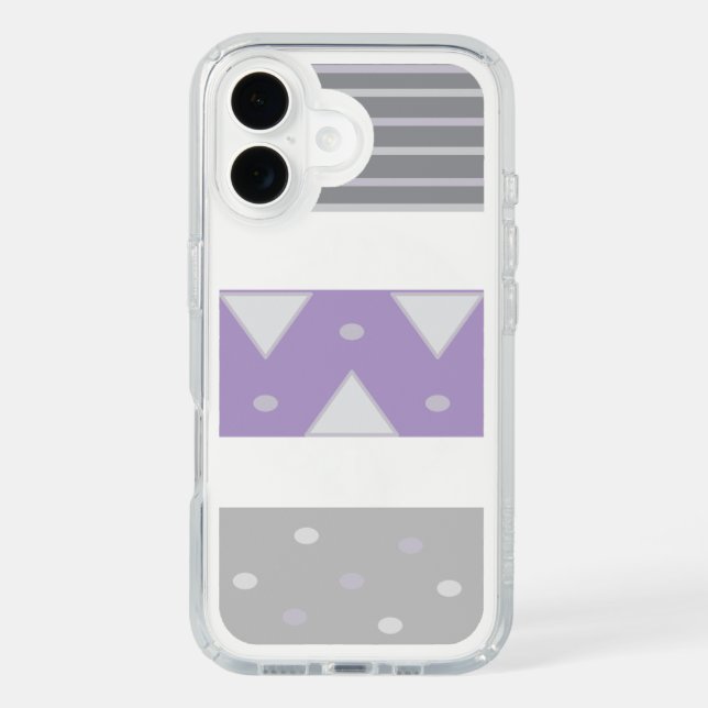 Girly | Gray And Purple Speck iPhone Case (Front)