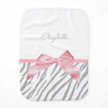 Girly Gray Tiger Stripes Animal Print With Name