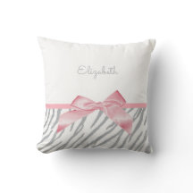 Girly Gray Tiger Stripes Animal Print With Name