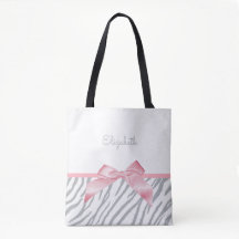 Girly Gray Tiger Stripes Animal Print With Name