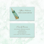 Girly Green Vacuum Cleaner House Cleaning Services Business Card at Zazzle