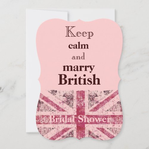 Girly grunge Union Jack british bride Personalized Invite