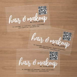 Girly Hairdresser Esthetician Makeup Artist Salon Clear Business Cards