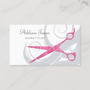 Girly Hairstylist Pink Scissors Curls Appointment