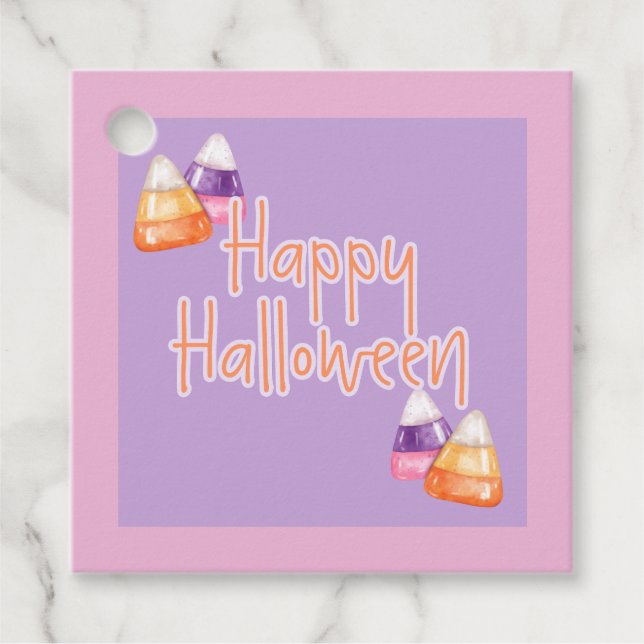 girly halloween candy corn tag (Front)