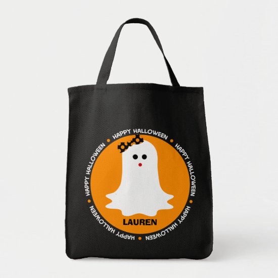 Girly Halloween Ghost Trick or Treat Bag