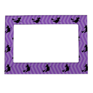 Girly Halloween Witch Pattern Magnetic Picture Frame